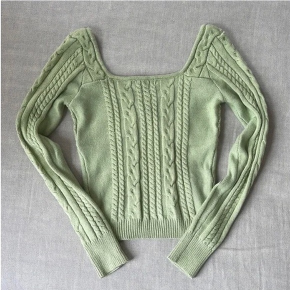 Majorelle cable knit sage sweater - Picture 2 of 3